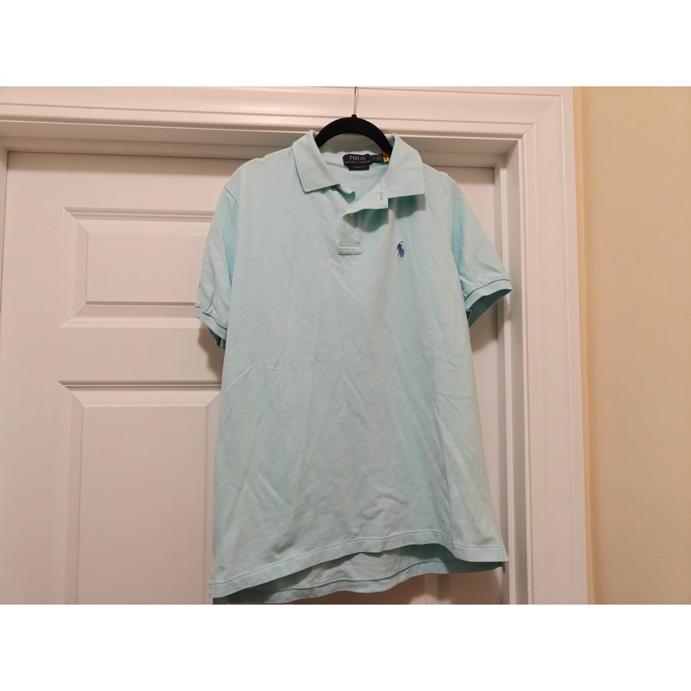 Polo Ralph Lauren Mens Classic Fit Short Sleeve Polo Shirt Aqua Blue Size‎ M